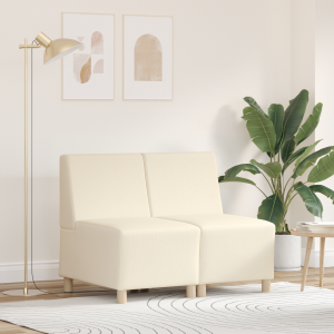 vidaXL Sofa Chiar 2 pcs Crème 55 x 74 x 82 cm Katoenen stof
