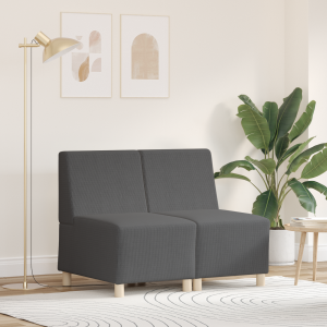 vidaXL Sofa Chiar 2 pcs Donkergrijs 55 x 74 x 82 cm Katoenen stof