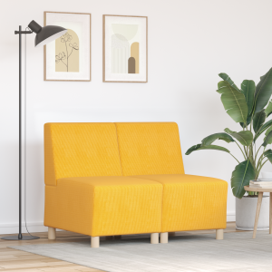 vidaXL Sofa Chiar 2 pcs Lichtgeel 55 x 74 x 82 cm Katoenen stof