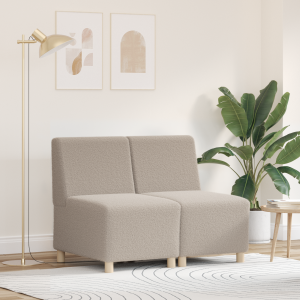 vidaXL Sofa Chiar 2 pcs Lichtgrijs 55 x 74 x 82 cm Katoenen stof