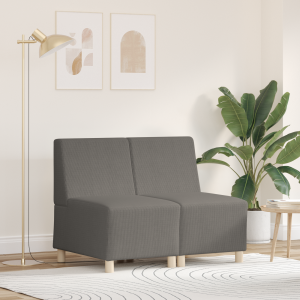 vidaXL Sofa Chiar 2 pcs Lichtgrijs 55 x 74 x 82 cm Katoenen stof
