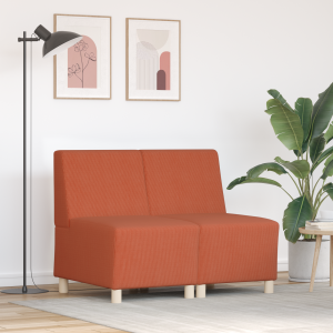 vidaXL Sofa Chiar 2 pcs Oranje 55 x 74 x 82 cm Katoenen stof