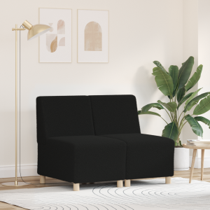 vidaXL Sofa Chiar 2 pcs Zwart 55 x 74 x 82 cm Katoenen stof