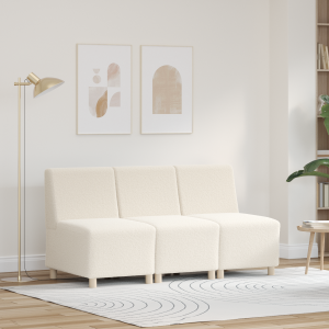 vidaXL Sofa Chiar 3 pcs Crème 55 x 74 x 82 cm Katoenen stof