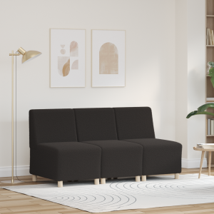 vidaXL Sofa Chiar 3 pcs Donkergrijs 55 x 74 x 82 cm Katoenen stof
