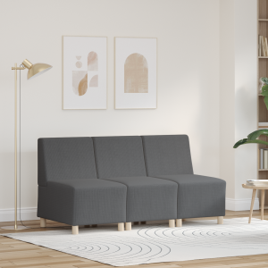 vidaXL Sofa Chiar 3 pcs Donkergrijs 55 x 74 x 82 cm Katoenen stof