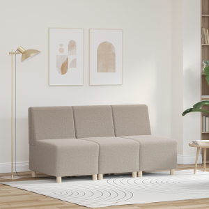 vidaXL Sofa Chiar 3 pcs Lichtgrijs 55 x 74 x 82 cm Katoenen stof