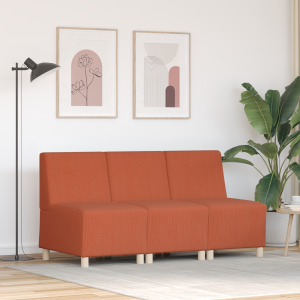 vidaXL Sofa Chiar 3 pcs Oranje 55 x 74 x 82 cm Katoenen stof