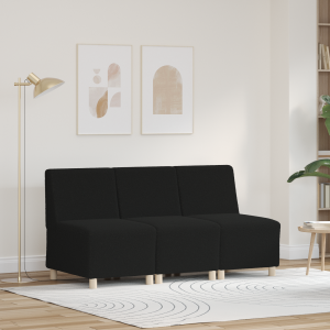 vidaXL Sofa Chiar 3 pcs Zwart 55 x 74 x 82 cm Katoenen stof