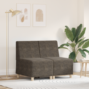 vidaXL Sofa Stoel met kussen 2 pcs Donkergrijs 55 cm Faux suede leer