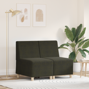 vidaXL Sofa Stoel met kussen 2 pcs Groen 55 cm Faux suede leer