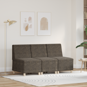 vidaXL Sofa Stoel met kussen 3 pcs Donkergrijs 55 cm Faux suede leer