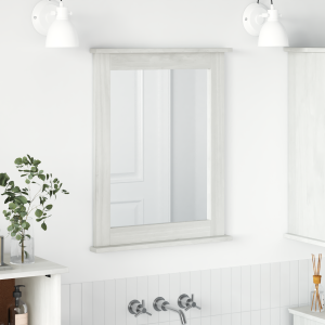 vidaXL Spiegel met spiegel Wit 55.5 x 5 x 70 cm Massief grenenhout