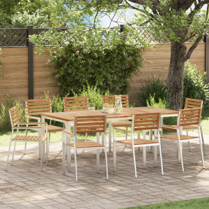 vidaXL Tuinstoel 8 pcs Olie naturel 56 x 54,5 x 87 cm Massief Teakhout