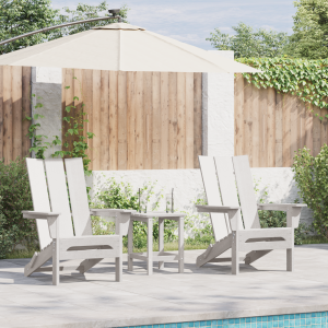 vidaXL Stoelen 2 st Adirondack 74,5x80,5x90 cm HDPE wit