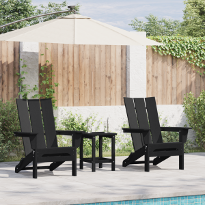 vidaXL Stoelen 2 st Adirondack 74,5x80,5x90 cm HDPE zwart