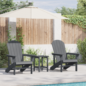 vidaXL Stoelen 2 st Adirondack 74x82x90 cm HDPE lichtgrijs