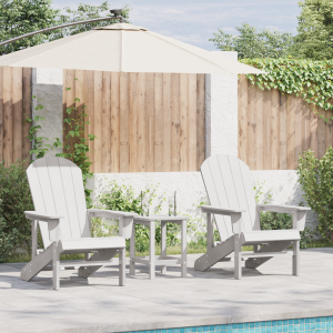 vidaXL Stoelen 2 st Adirondack 74x82x90 cm HDPE wit