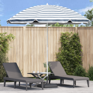 vidaXL Strandparasol met aluminium paal 300 cm blauw en wit