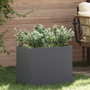 vidaXL Tuin Bloempot Antraciet 50 x 32 x 40 cm Koudgewalst staal