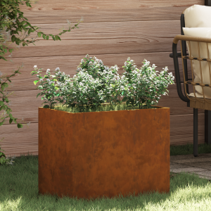 vidaXL Tuin Bloempot Bruin 50 x 32 x 40 cm Verweerd staal