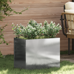 vidaXL Tuin Bloempot Zilver 50 x 32 x 40 cm Roestvrij staal