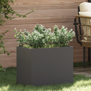 vidaXL Tuin Bloempot Zwart 50 x 32 x 40 cm Koudgewalst staal