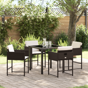 vidaXL Tuin Eetset 5 pcs Bruin poly rattan