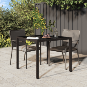 vidaXL Tuin eettafel Bruin 90x90x75 cm Poly Rattan