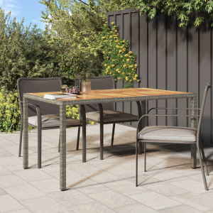 vidaXL Tuin Eettafel Grijs 150x90x75 cm Poly Rattan
