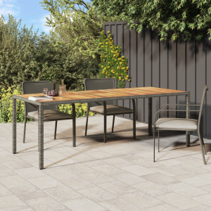 vidaXL Tuin Eettafel Grijs 250x100x75 cm Poly Rattan
