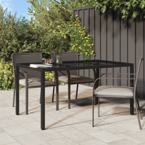 vidaXL Tuin Eettafel Zwart 150x90x75 cm Poly Rattan