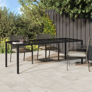 vidaXL Tuin Eettafel Zwart 250x100x75 cm Poly Rattan