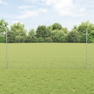 vidaXL Tuin Fence Set Set van 2 Gegalvaniseerd staal 25 x 1.2 m Duurzaam