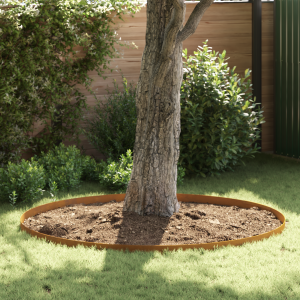 vidaXL Tuin Grasperkafwerking 4 pcs Roestig 450 x 10 cm Cortenstaal