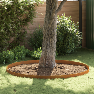 vidaXL Tuin Grasperkafwerking 4 pcs Roestig 450 x 15 cm Cortenstaal