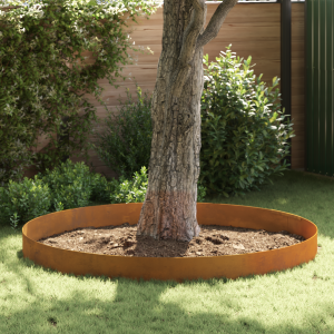 vidaXL Tuin Grasperkafwerking 4 pcs Roestig 450 x 25 cm Cortenstaal