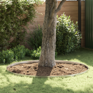 vidaXL Tuin Grasperkafwerking 4 pcs Zilver 450 x 10 cm Roestvrij staal
