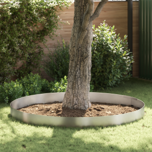 vidaXL Tuin Grasperkafwerking 4 pcs Zilver 450 x 25 cm Roestvrij staal
