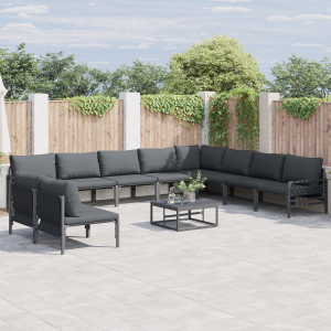 vidaXL Tuin Sofa Set Antraciet Staal