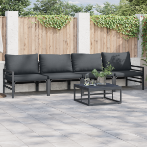 vidaXL Tuin Sofa Set 4 pcs Antraciet Staal