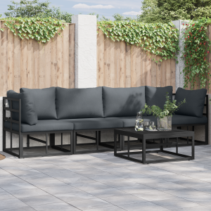 vidaXL Tuin Sofa Set 4 pcs Zwart 283 x 71.5 x 71 cm Aluminium