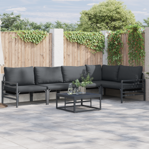 vidaXL Tuin Sofa Set 5 pcs Antraciet Staal
