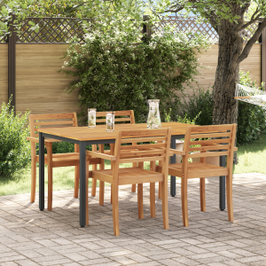 vidaXL Tuin tafel 150x90x75 cm van massief acaciahout en metaal