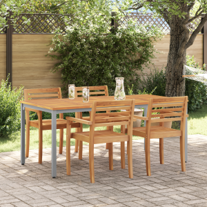 vidaXL Tuin tafel 180x90x75 cm Massief Acacia Hout en Metaal