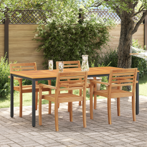 vidaXL Tuin Tafel 200x90x75 cm van Massief Acaciahout en Metaal
