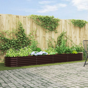vidaXL Tuin Verhoogd Bed Bruin 400x80x44 cm Gegalvaniseerd Staal