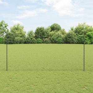 vidaXL Tuinafscheiding Set Set van 2 Grijs Poedergecoat Staal 25 x 1.5 m