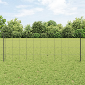 vidaXL Tuinafscheiding Set Set van 2 Grijs Poedergecoat Staal Duurzaam