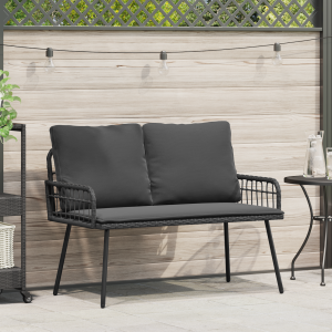 vidaXL Tuinbank 114x64x78 cm poly rattan donkergrijs